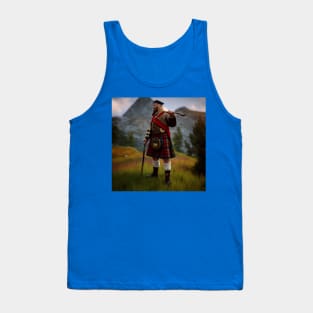 Scottish Highlander in Clan Tartan Tank Top